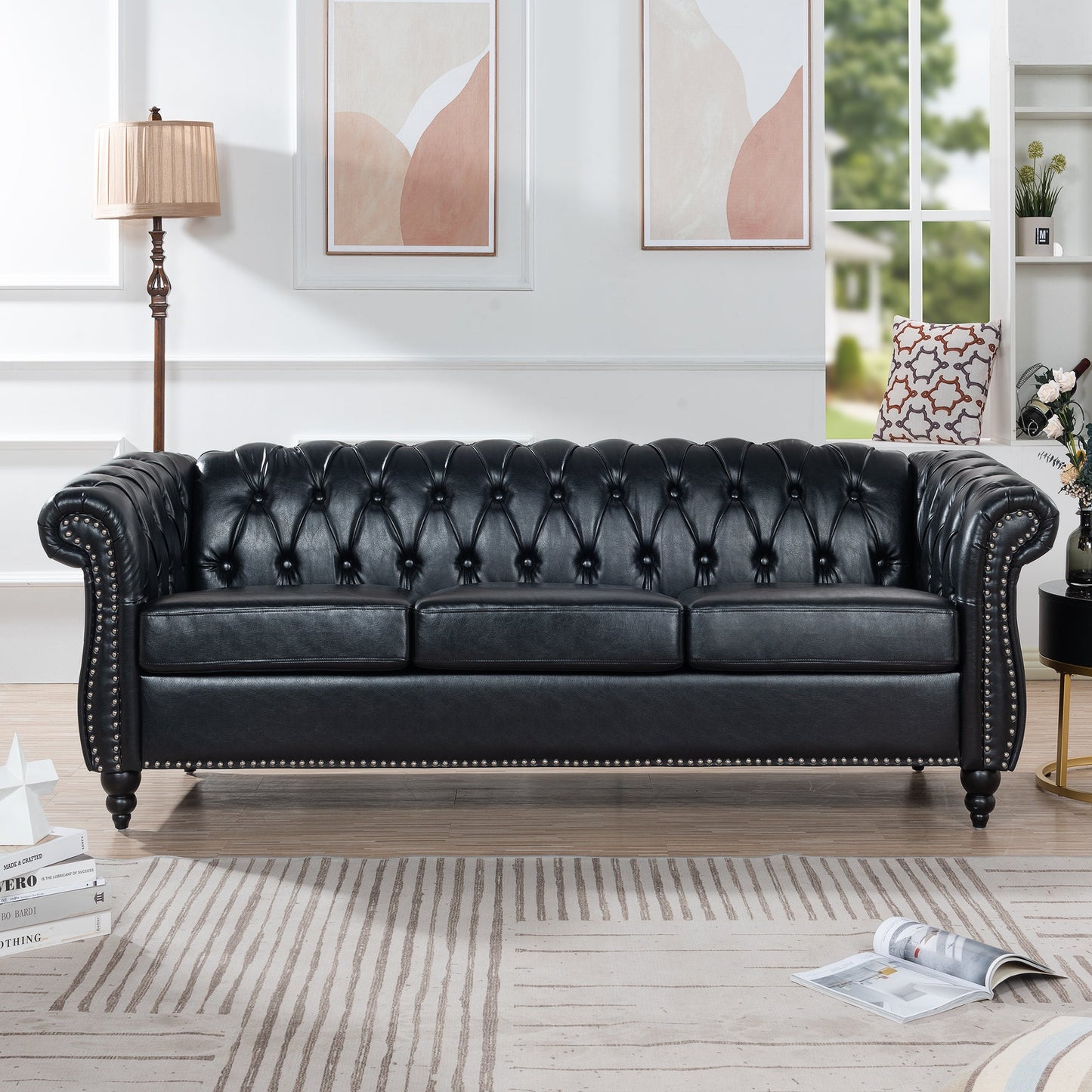 Man Cave 84.65' Arm Chesterfield Three Seater Sofa