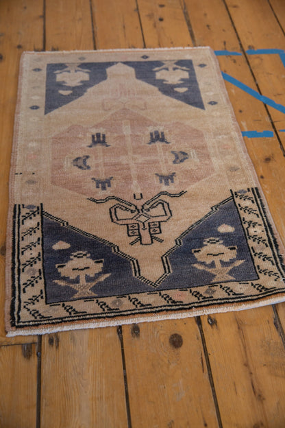 1.5x2.5 Vintage Distressed Oushak Rug Mat
