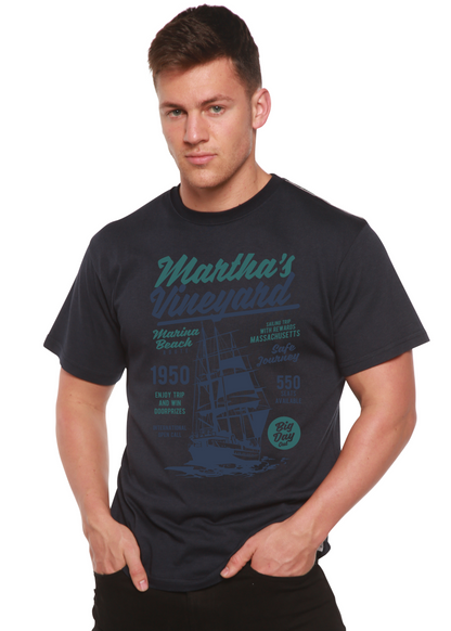 Martha's vineyard Men's Bamboo Viscose/Organic Cotton Short Sleeve Graphic T-Shirt