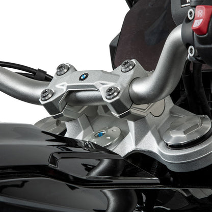 LOBOO Handlebar Risers for BMW F750GS / F850GS / F850GS Adventure / F900GS Adventure (2021-on) – CNC Aluminum 0.75 in Rise / 0.98 in Setback, Silver Anodized Finish