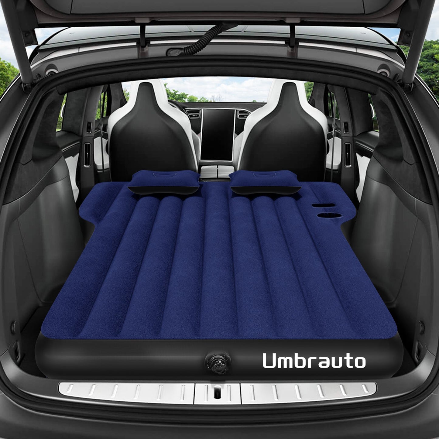 Umbrauto Tesla Y Car Camping SUV Thicken Air Mattress Blue