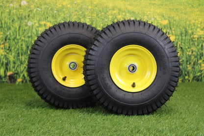 15x6.00-6 Tires & Wheels 4 Ply for Lawn & Garden Mower Turf Tires .75" Bearing (Set of 4)