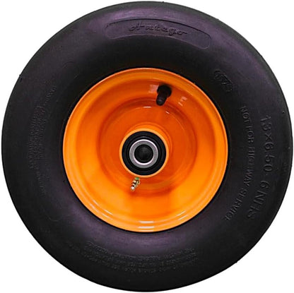 13x6.50-6 4 Ply Smooth with 6x4.5 Cats Eye Gold Wheel Assembly for Scag (Set of 4)