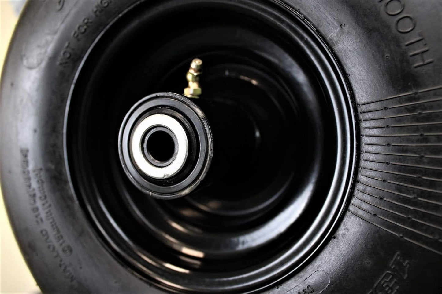 13x6.50-6 Semi-Pneumatic Flat Free Smooth with 6x4.5 Black Wheel (Set of Two)
