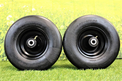 13x6.50-6 Semi-Pneumatic Flat Free Smooth with 6x4.5 Black Wheel (Set of Two)