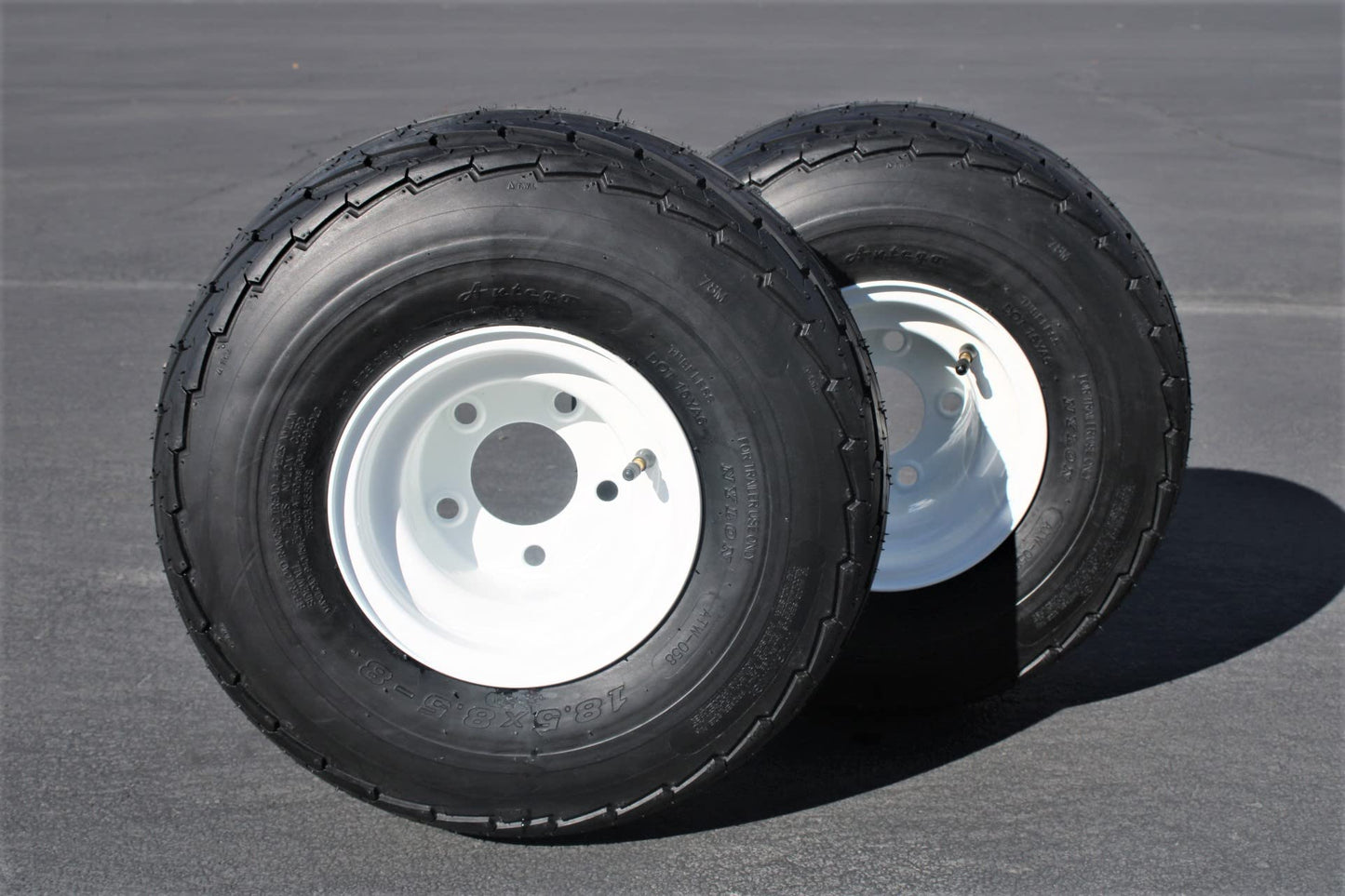 Antego 5-hole 8" x 7" White Trailer Wheel & Tire 215/60-8 (18.5x8.50-8) 6ply