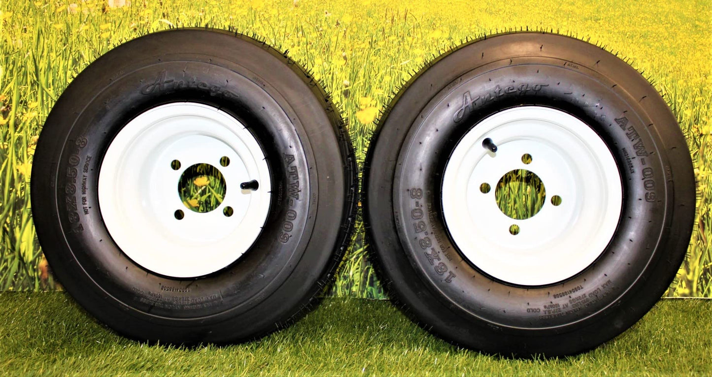 18x8.50-8 White Wheel Assembly Set
