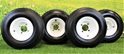 Set of Four 18x8.50-8 White Wheel Assemblies