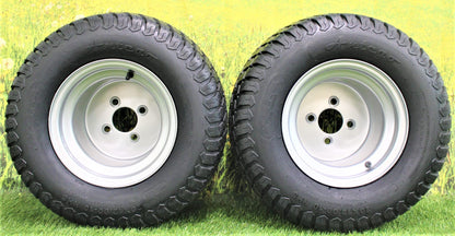 (Set of 4) 20x12.00-10 with 10x8.5 Hustler Chrome Silver Assembly