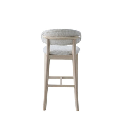 ACTU Bar Stools Set of 2, 30” Upholstered Bar Height Stools, Solid Wood, Mid-Century Modern