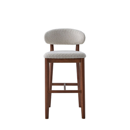 ACTU Bar Stools Set of 2, 30” Upholstered Bar Height Stools, Solid Wood, Mid-Century Modern