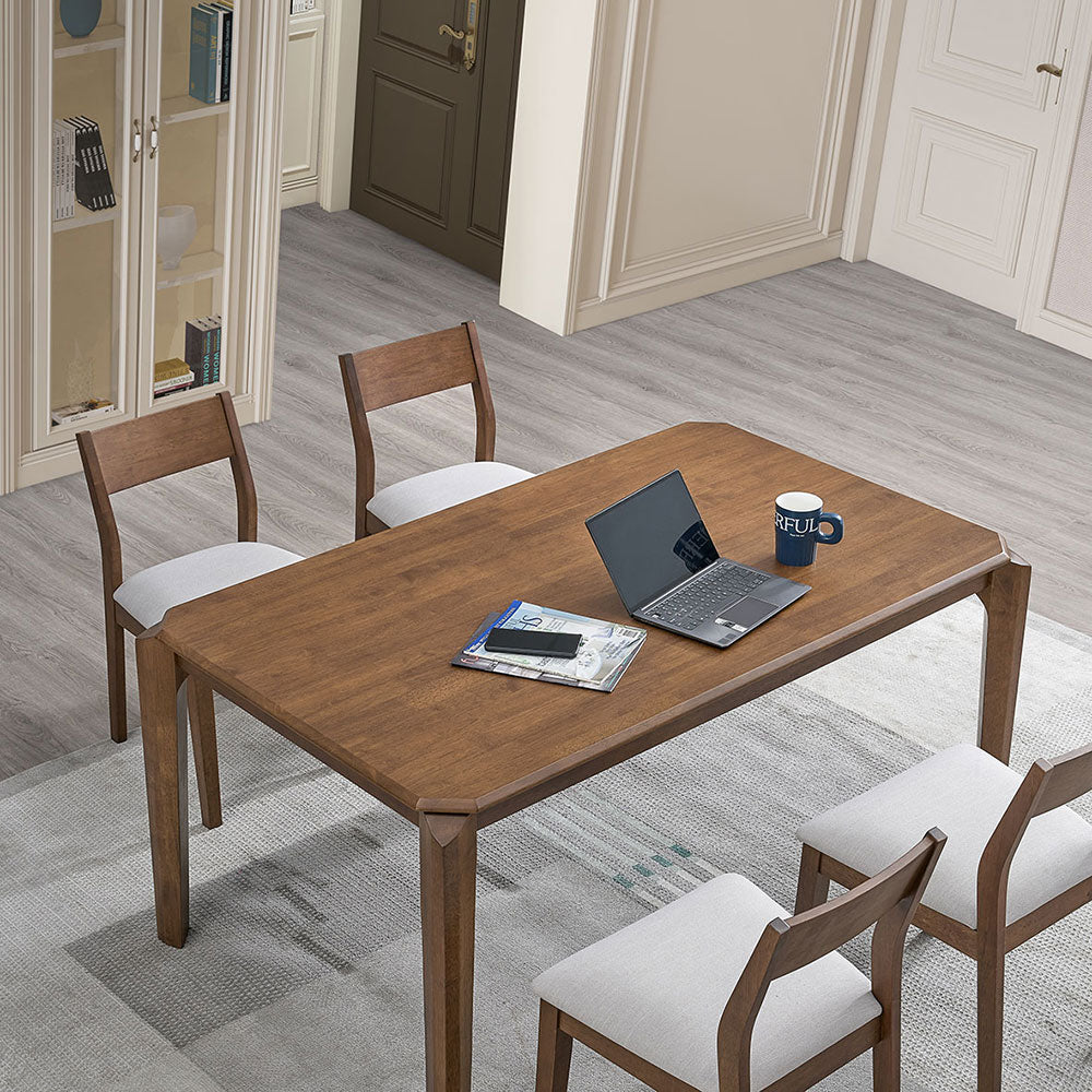 ACTU 59”Solid Wood Modern Dining Table Set for Small Spaces (Seats 4–6, Solid Wood)