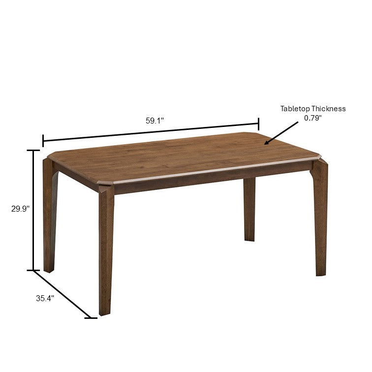 ACTU 59”Solid Wood Modern Dining Table Set for Small Spaces (Seats 4–6, Solid Wood)