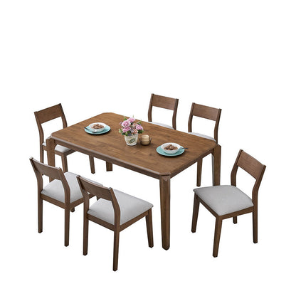 ACTU 59”Solid Wood Modern Dining Table Set for Small Spaces (Seats 4–6, Solid Wood)