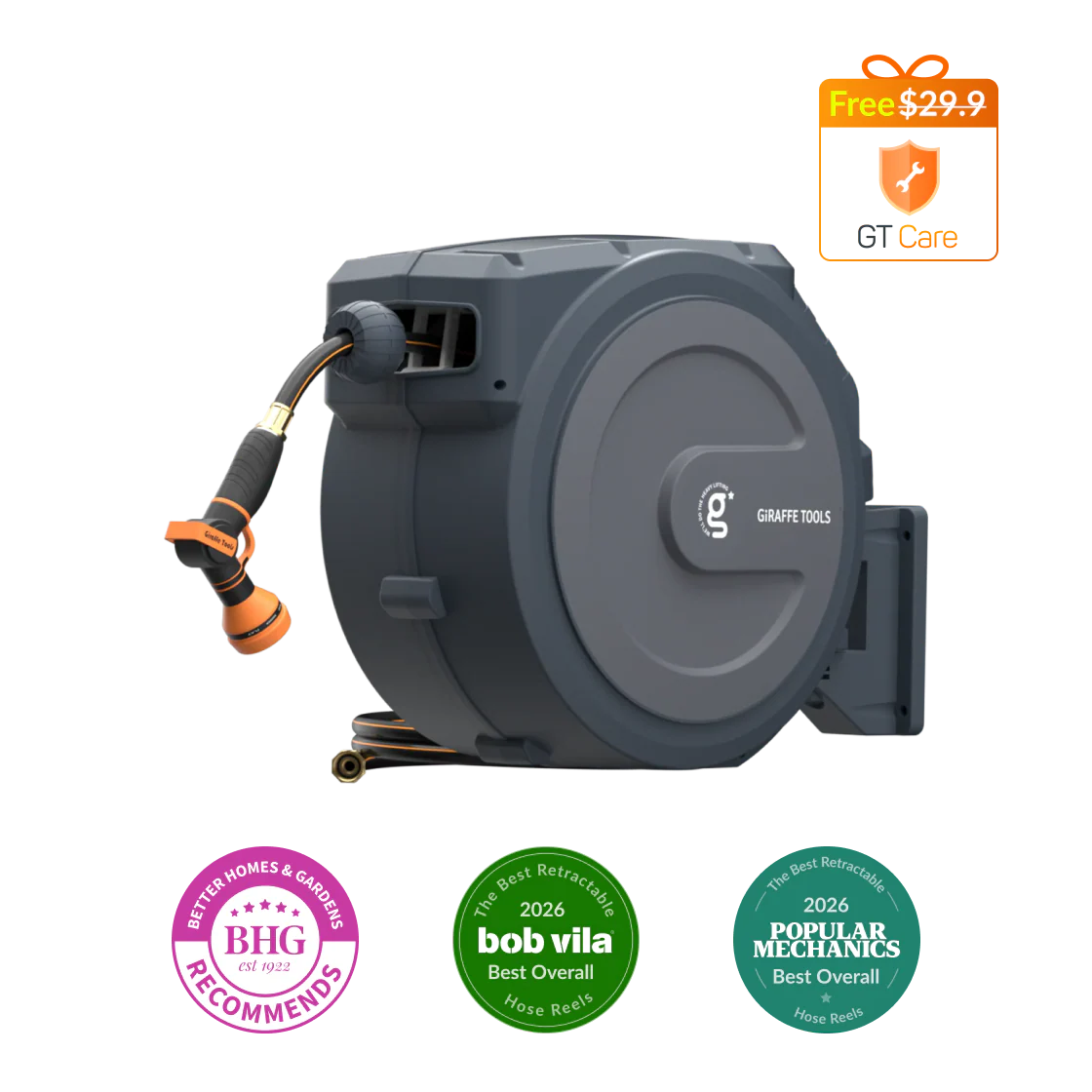 Retractable Garden Hose Reel-1/2in-100ft