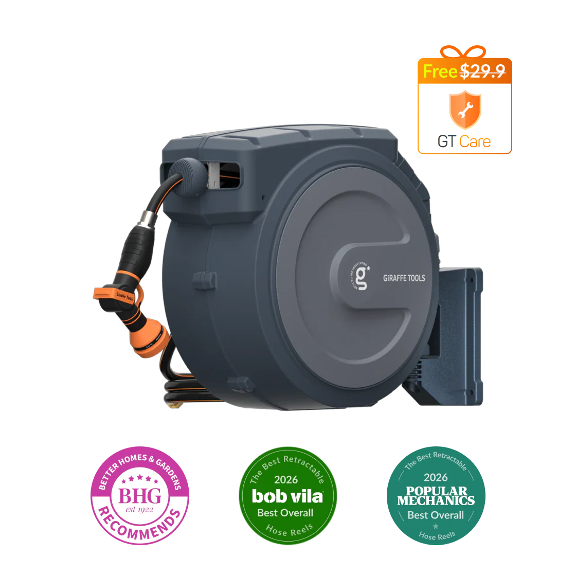 Retractable Garden Hose Reel-5/8in-90ft