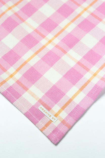 Abigail Plaid Runner in Bubblegum and Peach