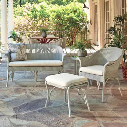 All Seasons Patio Ottoman Bench Padded Seat Outdoor