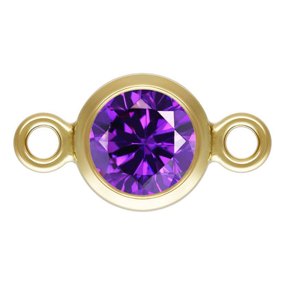 Birthstone Connectors, Gold Filled 14k, 4mm, For Permanent Jewelry