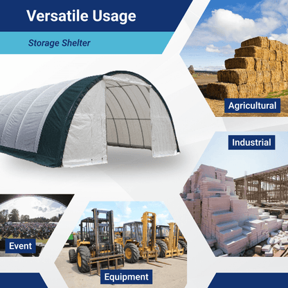 W30'xL65'xH15' Single Truss Arch Storage Shelter