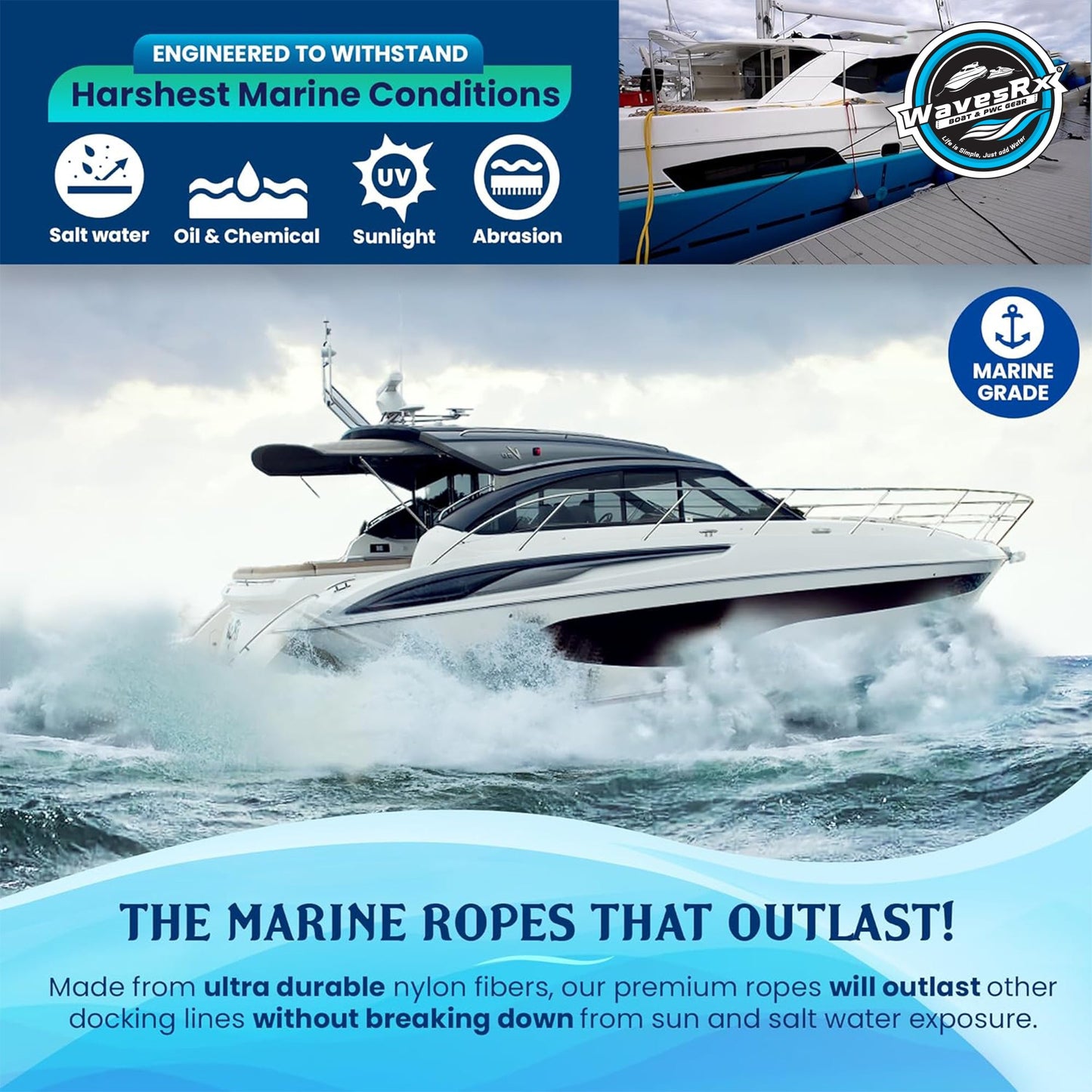 3/8” X 15’ DOCK LINES