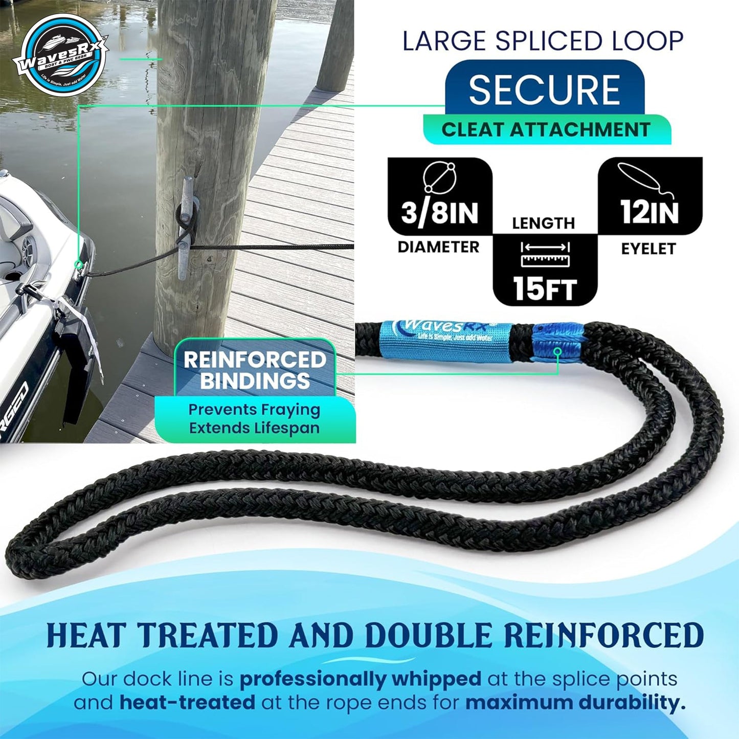 3/8” X 15’ DOCK LINES