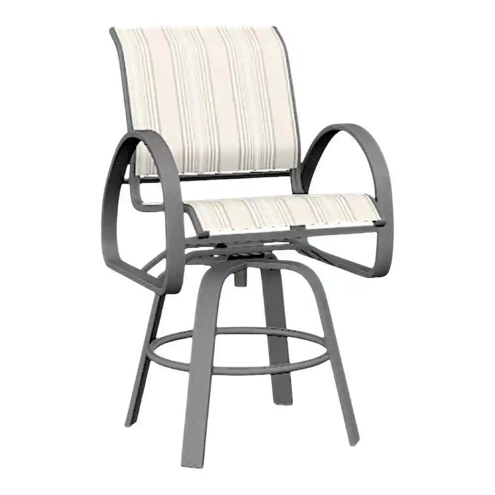 Aruba II Sling Balcony Height Swivel Outdoor Cafe Chair