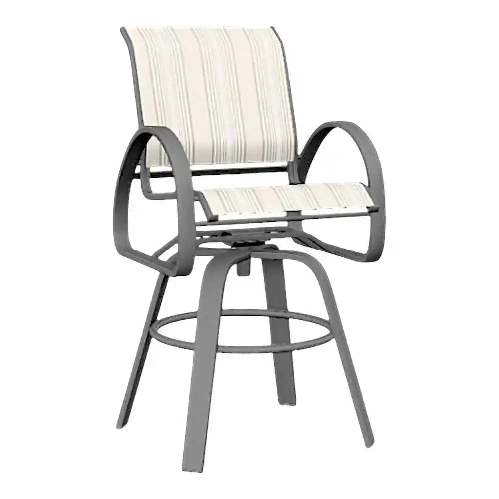 Aruba II Sling Bar Height Swivel Outdoor Cafe Chair