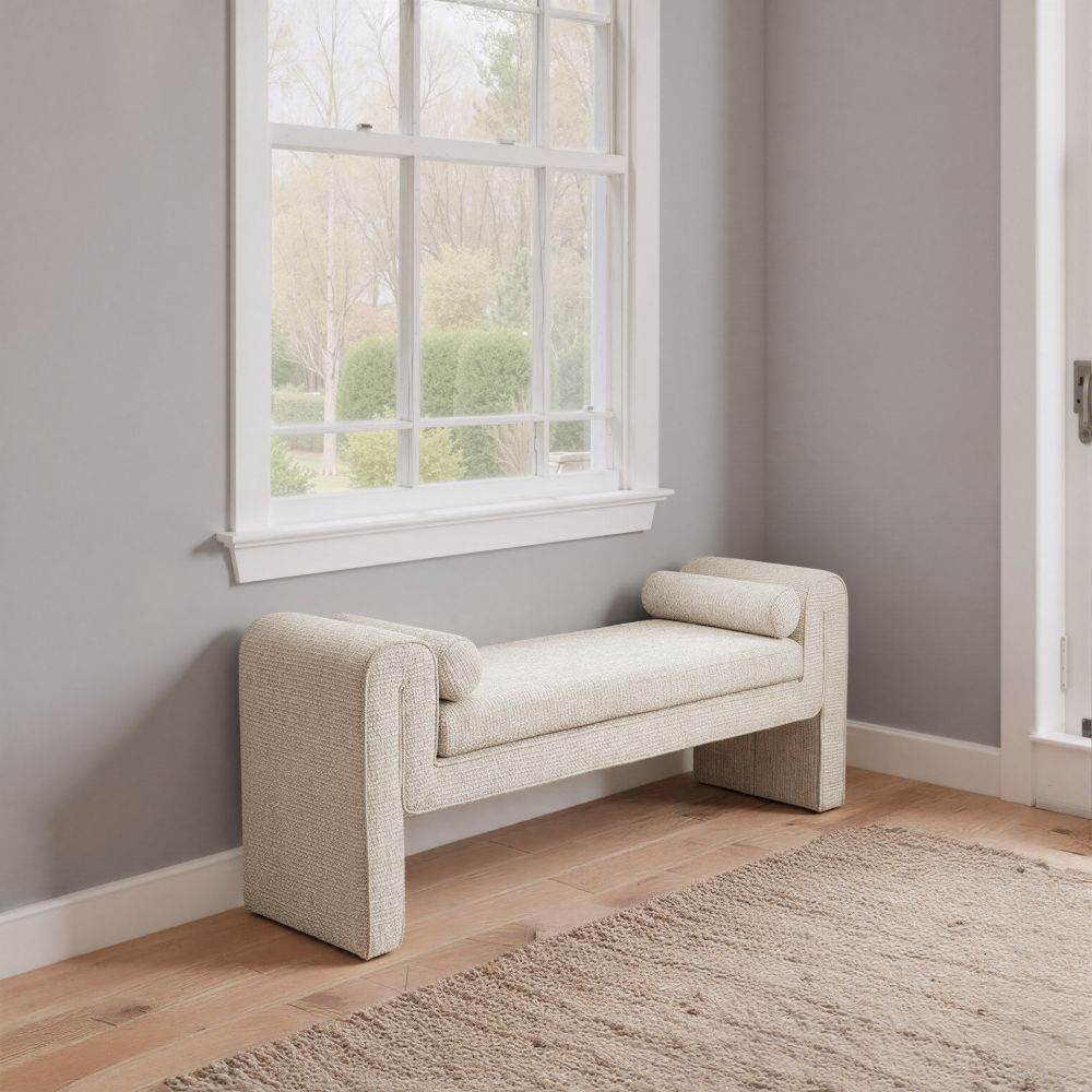 Astar Textured Fabric Bedroom Bench