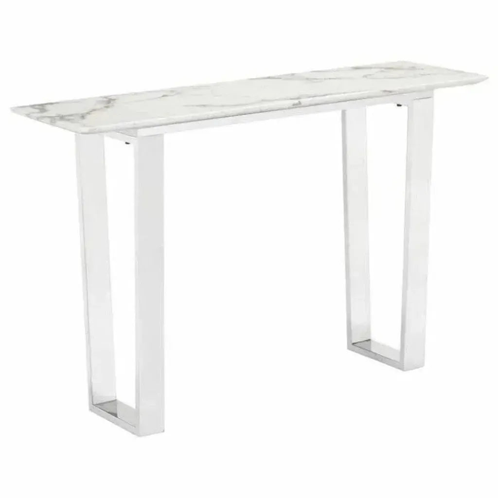 Atlas Console Table White & Silver