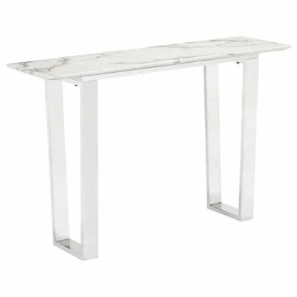 Atlas Console Table White & Silver