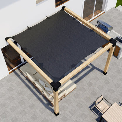 DIY Pergola Kit for an Attached Pergola With Canopy - Any Size Up to 12' x 12'