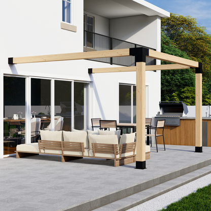 DIY Pergola Bracket Kit for an Attached Pergola Frame - Any Size Up to 12' x 12'