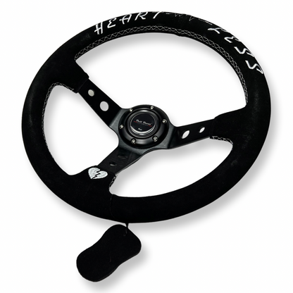 350mm Suede Steering Wheel + Short Hub Adapter for 83-04 Ford Mustang / 89-92 Ford Ranger