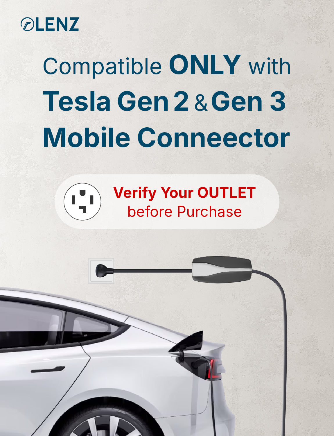 NEMA 14-30 Adapter Compatible with Tesla Gen 2 and Gen 3 Mobile Chargers Extended 16" Length