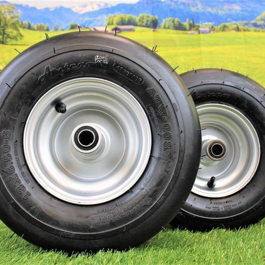 13x6.50-6 4 Ply Tire with 6x4.5 Wheel Assembly (Set of 4)  Hustler Lawn Mower Part# 604717 ; Raptor SD 54" & 60"