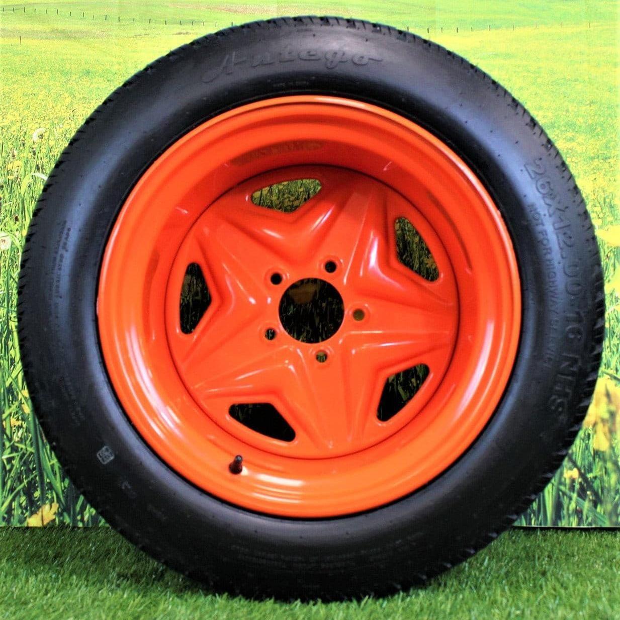 26X12.00-16 Tire and 16x10.5 Kubota Wheel Assembly - OEM Replacement (Set of 4)