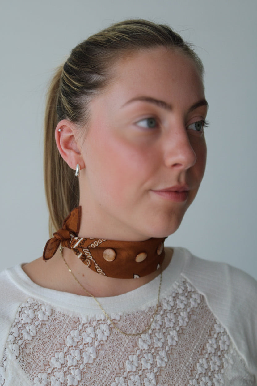 Mother of Pearl Beaded Bandana Choker