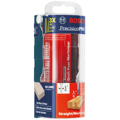 BOSCH 85213MC 1/8 In. x 1/2 In. Solid Carbide Double-Flute Straight Router Bit
