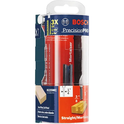 BOSCH 85225MC 3/8 In. x 1 In. Carbide Tipped 2-Flute Straight Bit (Router Bit)