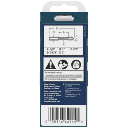 BOSCH 85245MC 3/8 In. x 1 In. Carbide-Tipped Single-Flute Pilot Panel Concave Router Bit