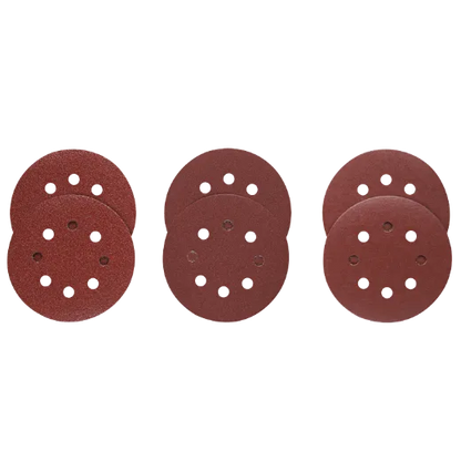 BOSCH SR5R000 6 pc. Assortment 5 In. 8 Hole Hook-And-Loop Sanding Discs
