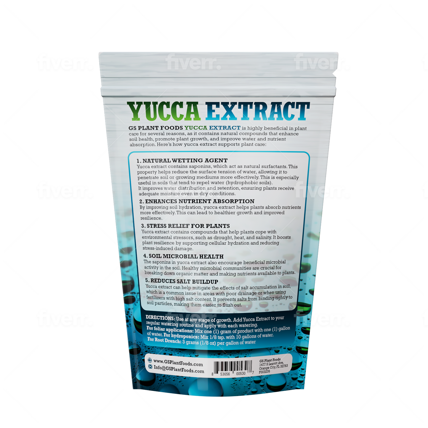 Yucca Extract- Organic wetting Agent and surfactant 8 oz