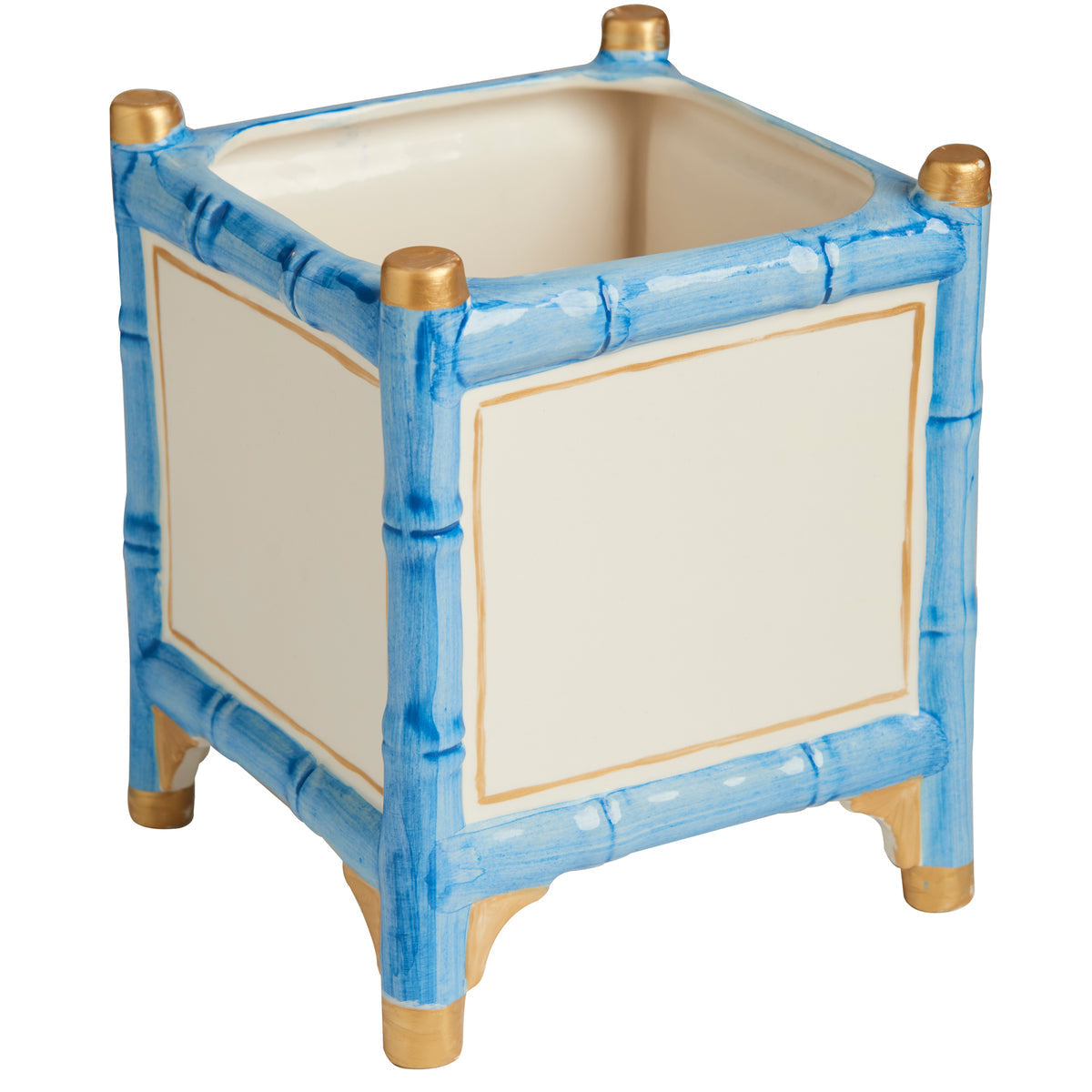 Bamboo Pattern Ceramic Cachepot 2PC