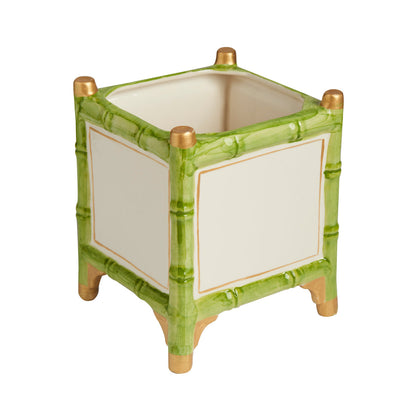 Bamboo Pattern Ceramic Cachepot 2PC