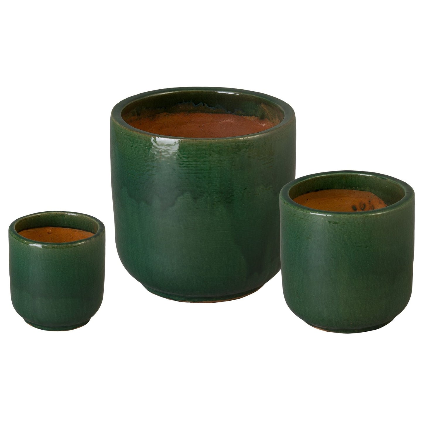 Barrel Handcrafted Ceramic Outdoor Planter (Set of 3)