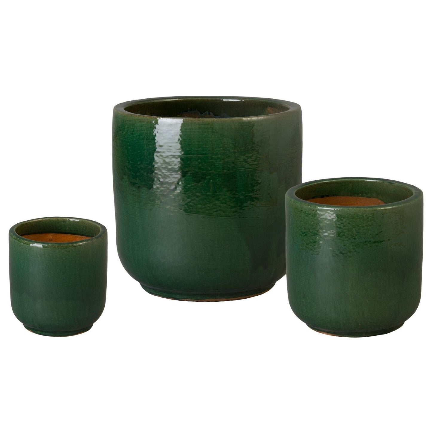 Barrel Handcrafted Ceramic Outdoor Planter (Set of 3)