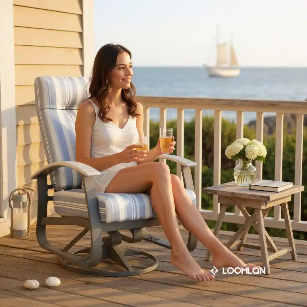 Belle Isle Deep Seat High Back Swivel Outdoor Rocker