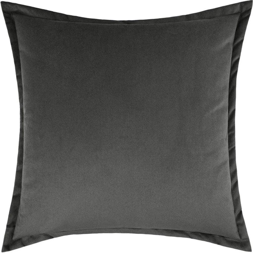Belvedere Flange Charcoal Grey Throw Pillow Insert