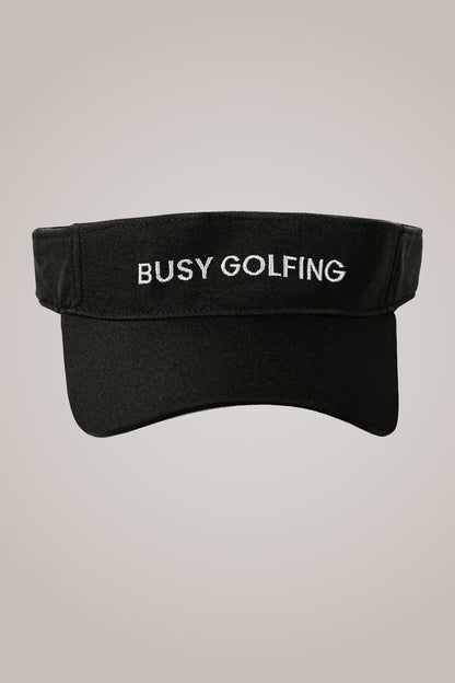 Busy Golfing Black Sport Visor